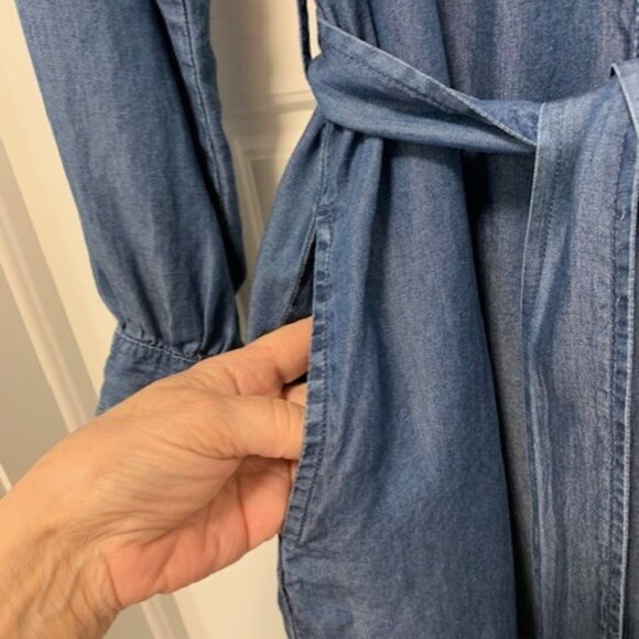 Lyocell denim shirt-dress - Picture 4 of 8